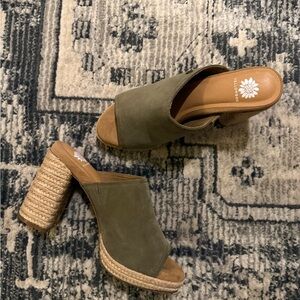 Yellow Box Olive Green Women's Heeled Sandals